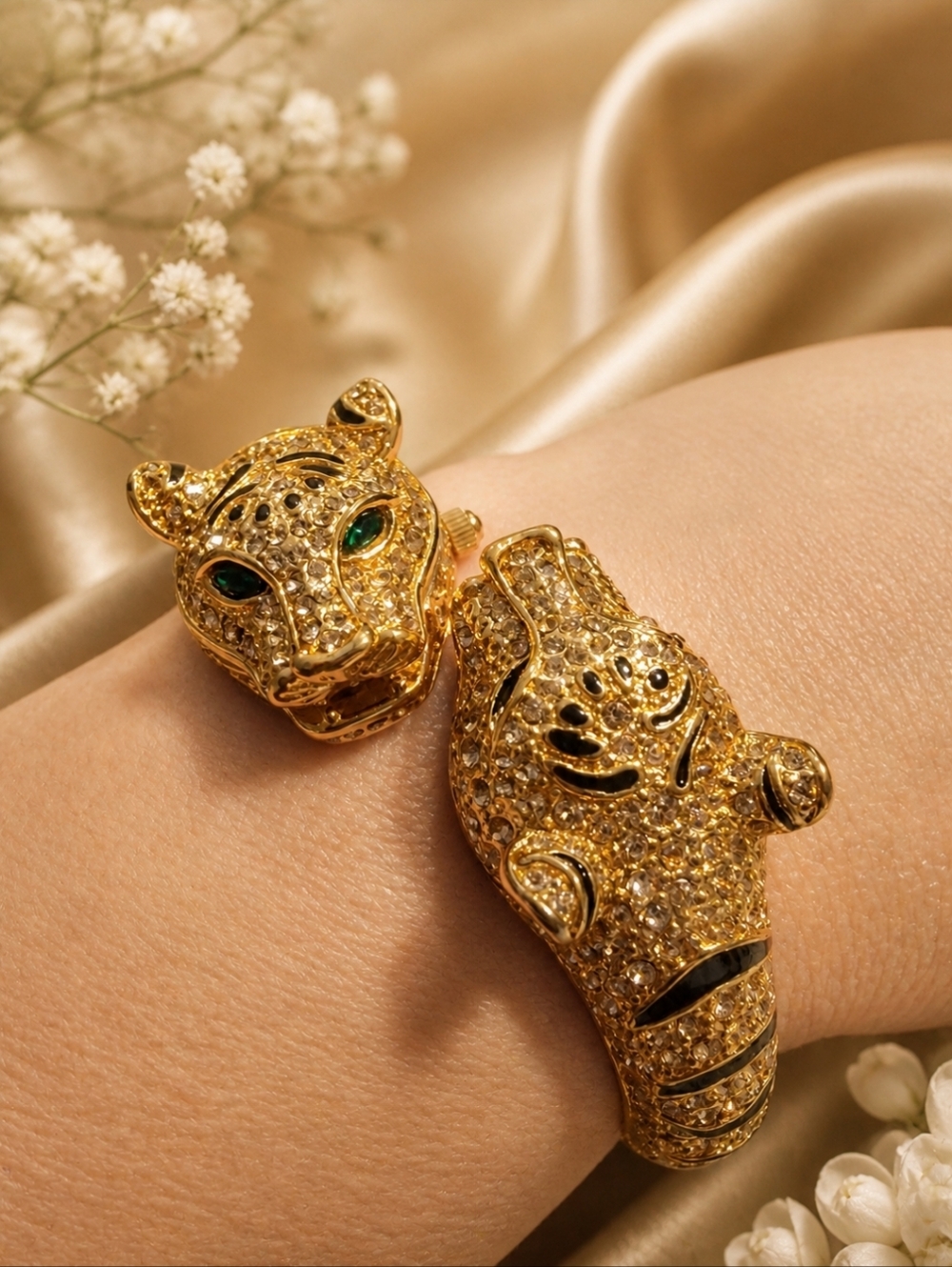 Leopard Crystal Hidden Watch Bracelet real Collectibles By ADRIENNE Maximalist
